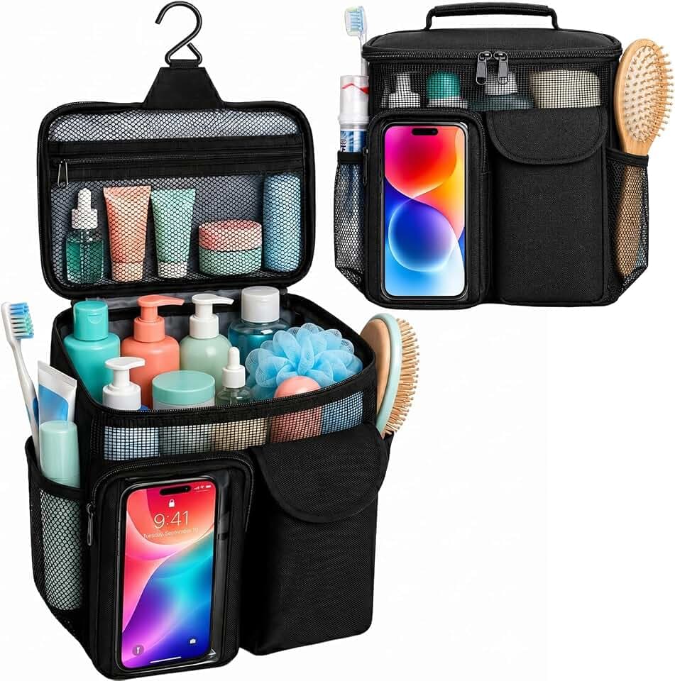 Dorm Room Essentials for Guys Girls, Quick Dry Mesh Shower Caddy Portable