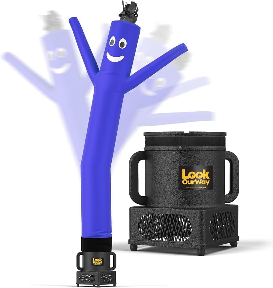 LookOurWay Air Dancers Wacky Waving Inflatable Tube Guy - 7ft Tall Inflatable Advertising Waving Dancing Man with Sky Dancer Blower - Blue