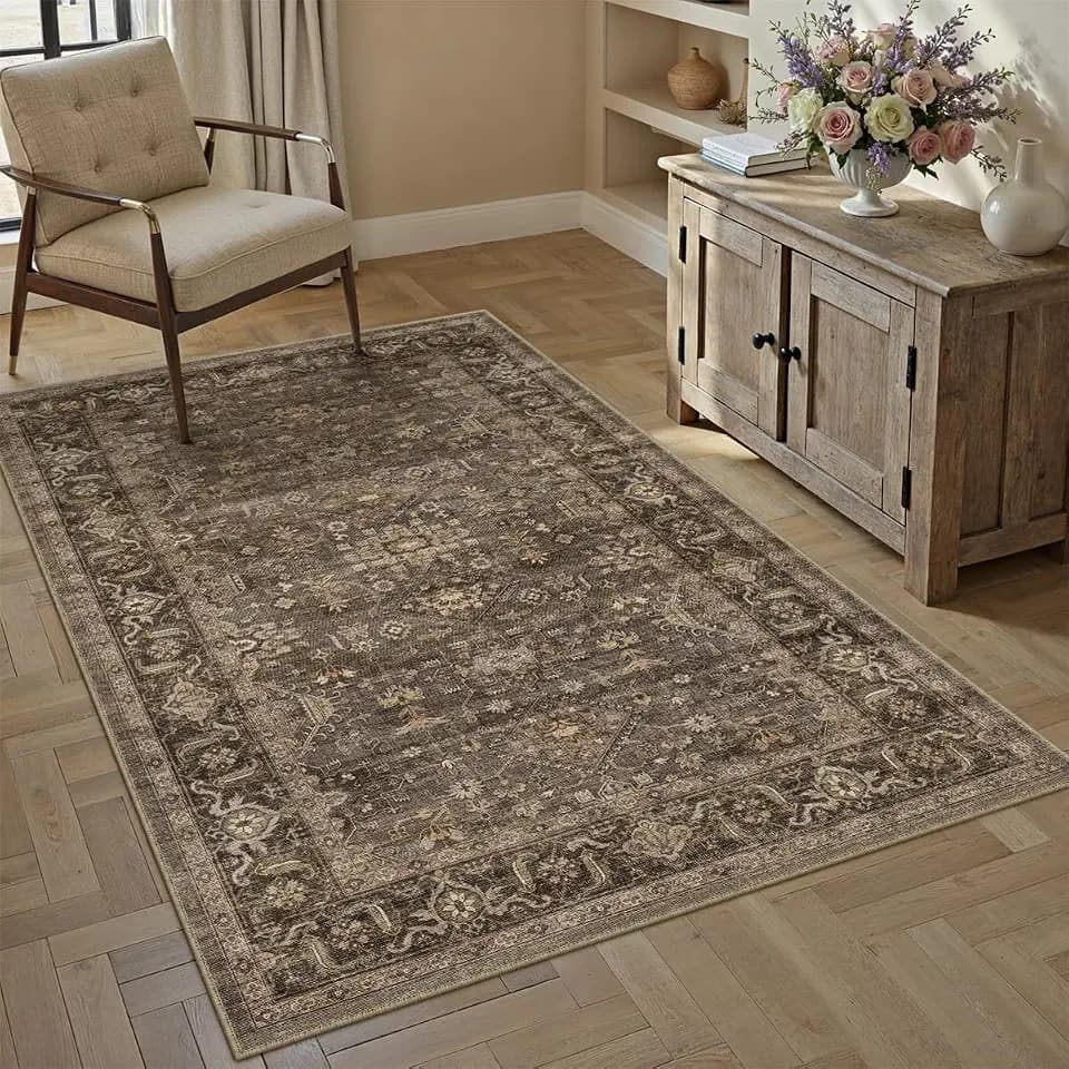 3x4 Dark Brown Vintage Area Rug