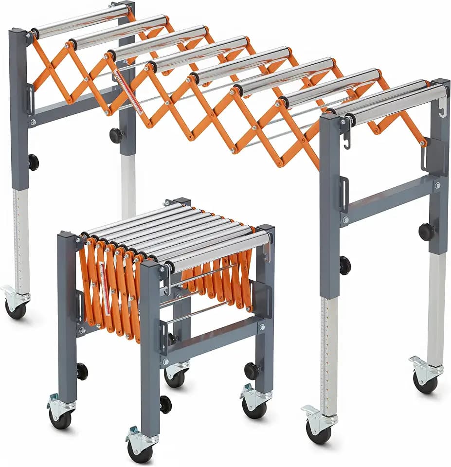 BORA Adjustable Conveyor Roller Stand for Table Saw Outfeed Extension