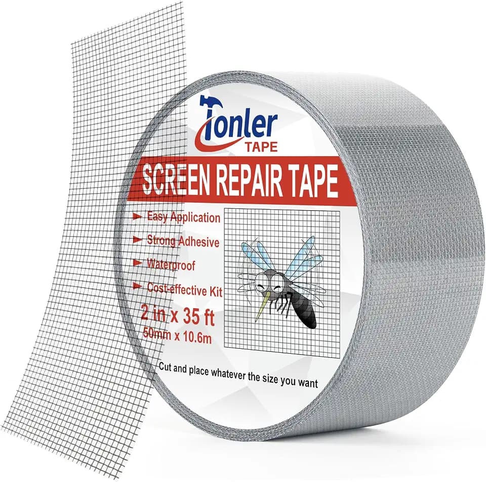 Gray Fiberglass Screen Mesh Patch Tape 2" x 35FT Strong Adhesive Repair Kit