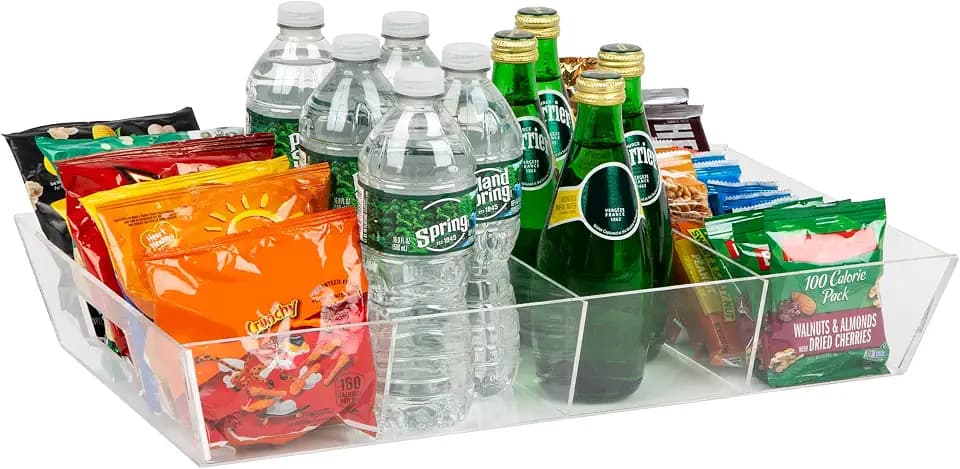 Mind Reader Snack Tray, Countertop Organizer, Snack Tray, Pantry, Breakroom, Kitchen, Clear
