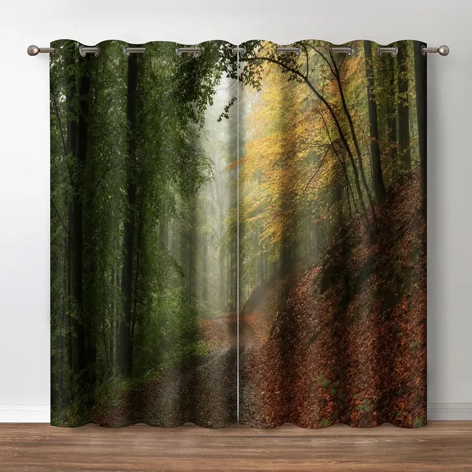 Jekeno Misty Forest Window Blackout Curtain