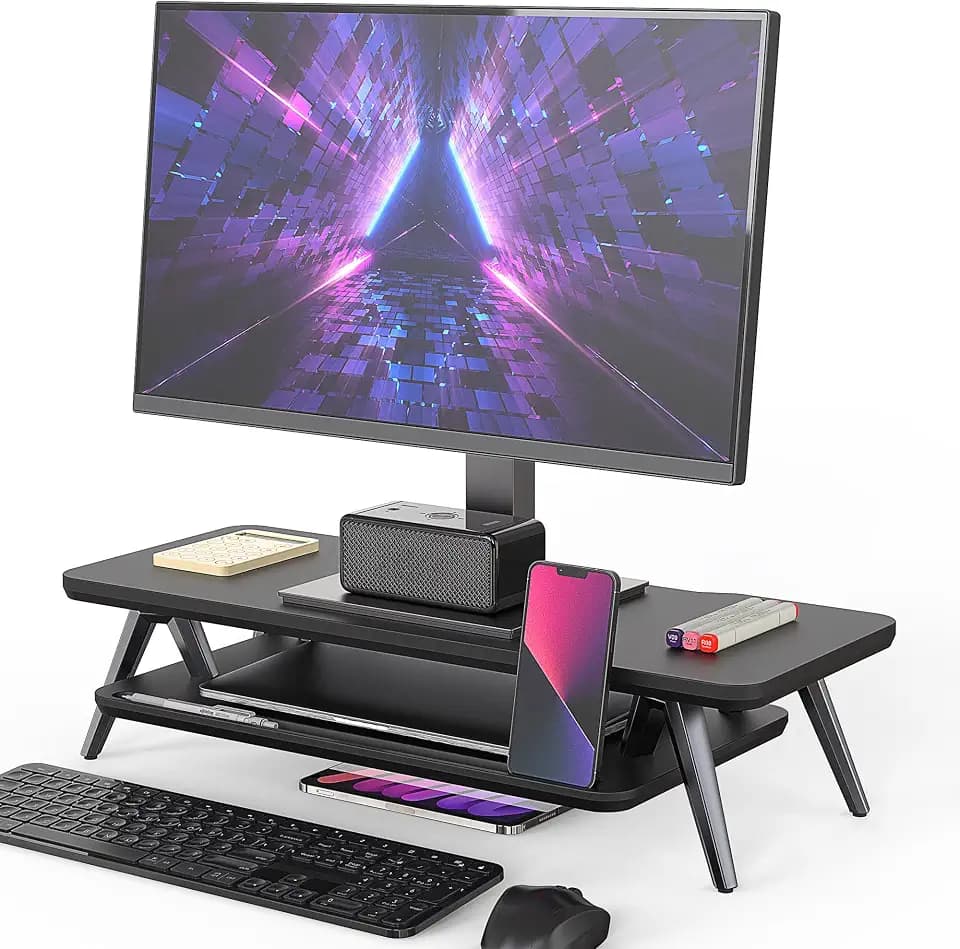 Fenge Monitorständer, für Laptop PC TV, Monitor Stand, Schwarz, 60cm