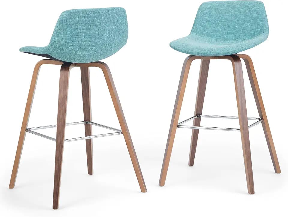 SIMPLIHOME Randolph 28" Seat Height Linen Look Counter Stool (Set of 2)