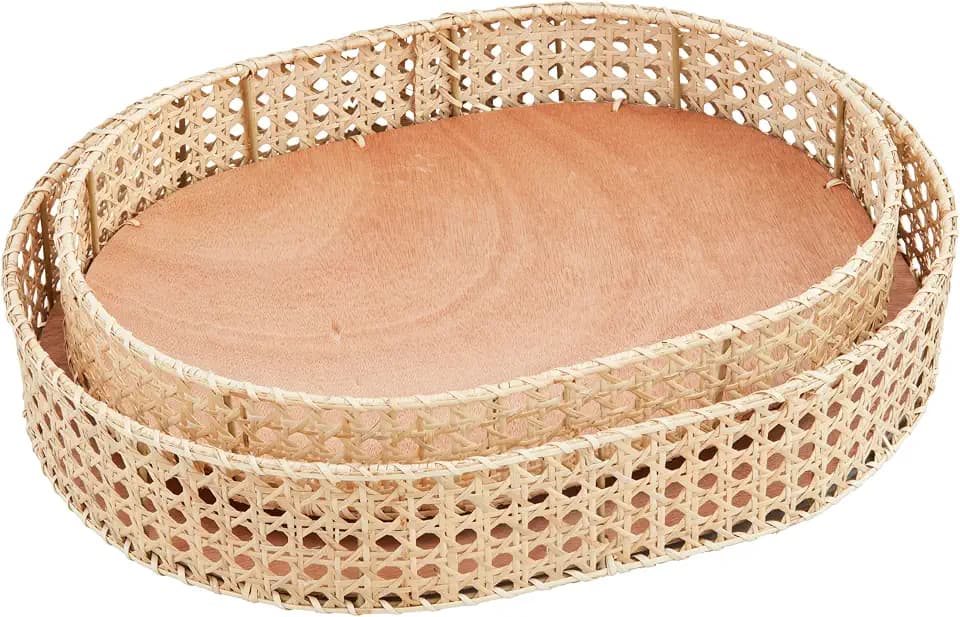 Mud Pie Cane Tray; small 3" x 17" dia | large 3" x 19" dia