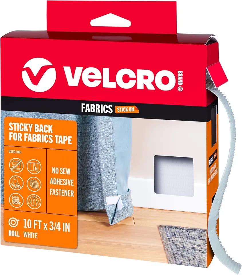 VELCRO Brand Sticky Back for Fabrics, 10 Ft Bulk Roll of Tape, White