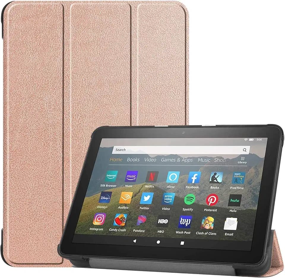 Schutzhülle für LG FH 8 (10./12./14. Gen 2020-2024) Universelle 8-Zoll Tablet-Schutzhülle– Stoßfeste Hülle mit Auto-Wake/Sleep(Gold)