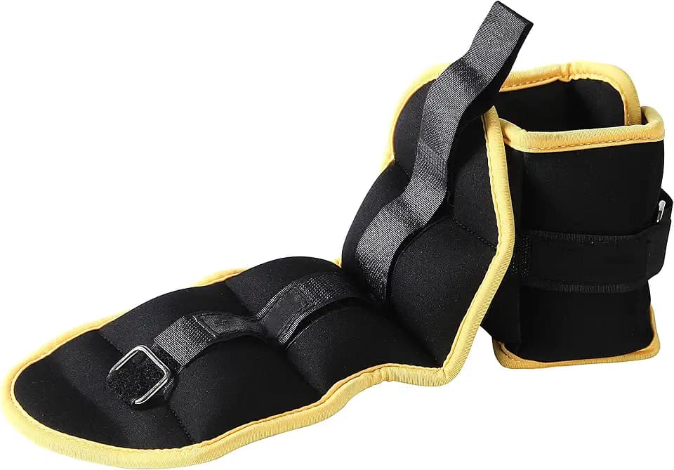 JFIT Ankle Weights - Ankle Weight Pair 10 Weight and Bundle Options - 0.5 to 8 lbs. Each (Set of 2) Adjustable Straps – Comfortable, Breathable, Moisture Absorbent Weight Straps for Men and Women