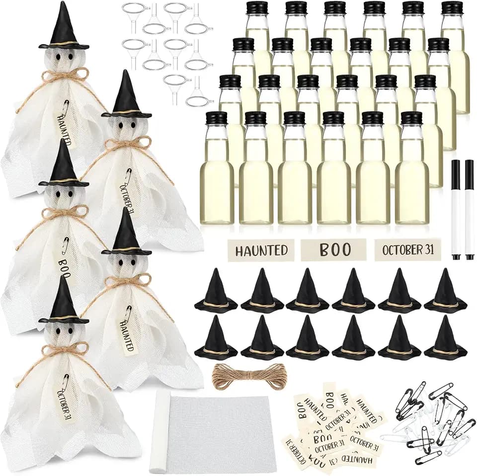 Mimorou 24 Set Halloween Mini 1.7oz Liquor Bottle Kit Halloween Party Favor
