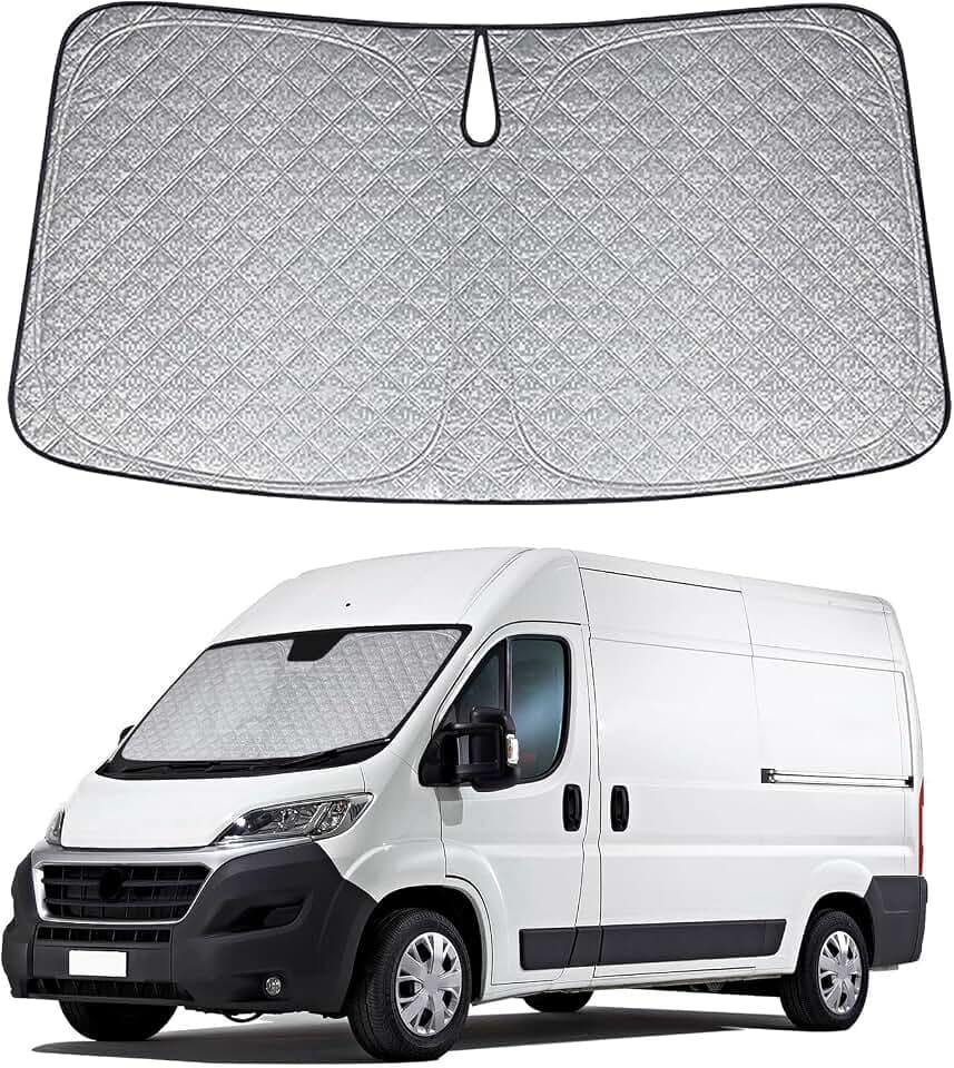 Sonnenschutz Auto Frontscheibe Ersatz für FIAT Ducato 2006-2025 | Windschutzscheibe Ersatz für Peugeot Boxer/Citroen Relay 2006-2025, Faltbar Sonnenschirm, UV-Schutz Reflektierend