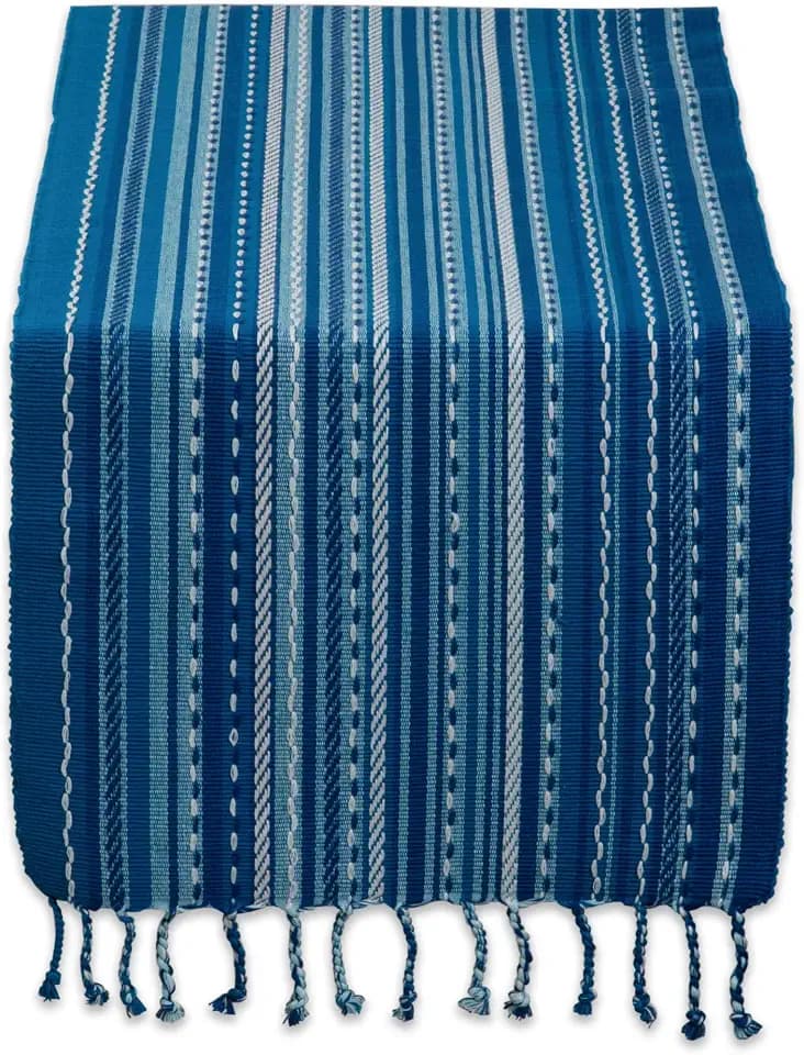 DII Southwest Collection Tabletop, Table Runner, 14x72, Blue