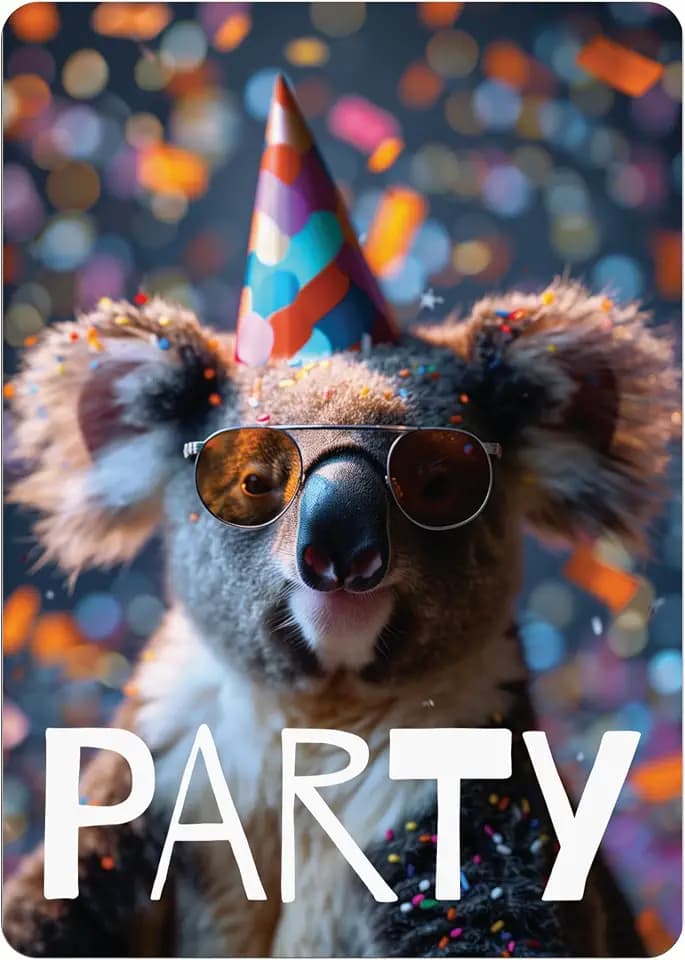 Koala Birthday Invitations – 12 Pack Fill-in Blank Kids Party Invitations with Cute Koala Design. Sweet Animal Themed Party Supplies for Boys, Girls & Baby Showers. Let's Party!