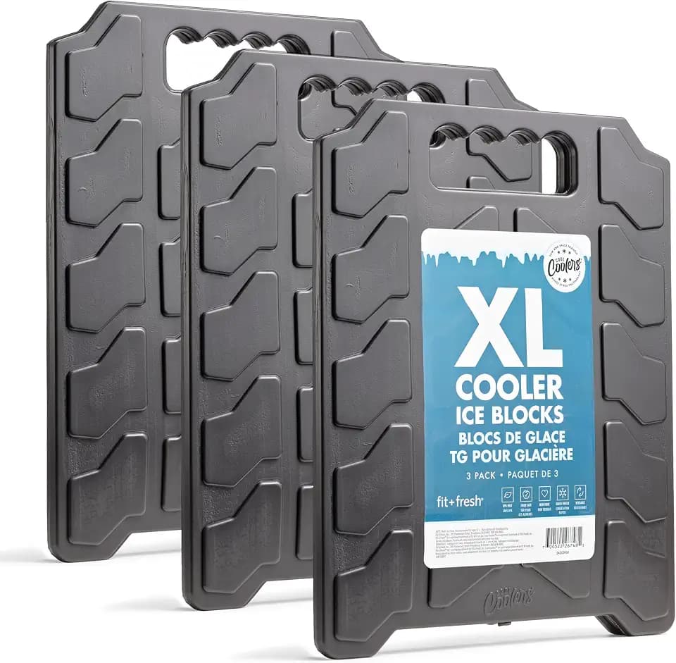 Cool Coolers by Fit & Fresh XL Tire Reusable Ice Packs for Coolers, 3pk