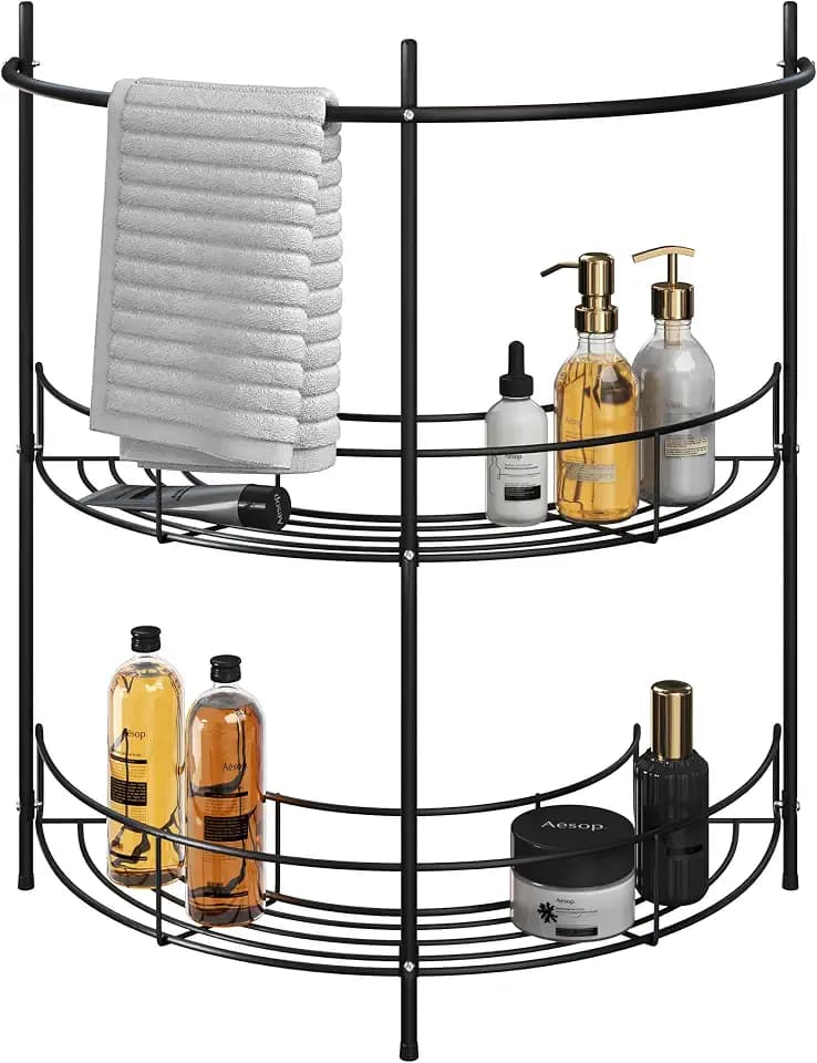 Lavish Home Pedestal Sink Organizer, Black, 21.25” x 11” x 23.25”