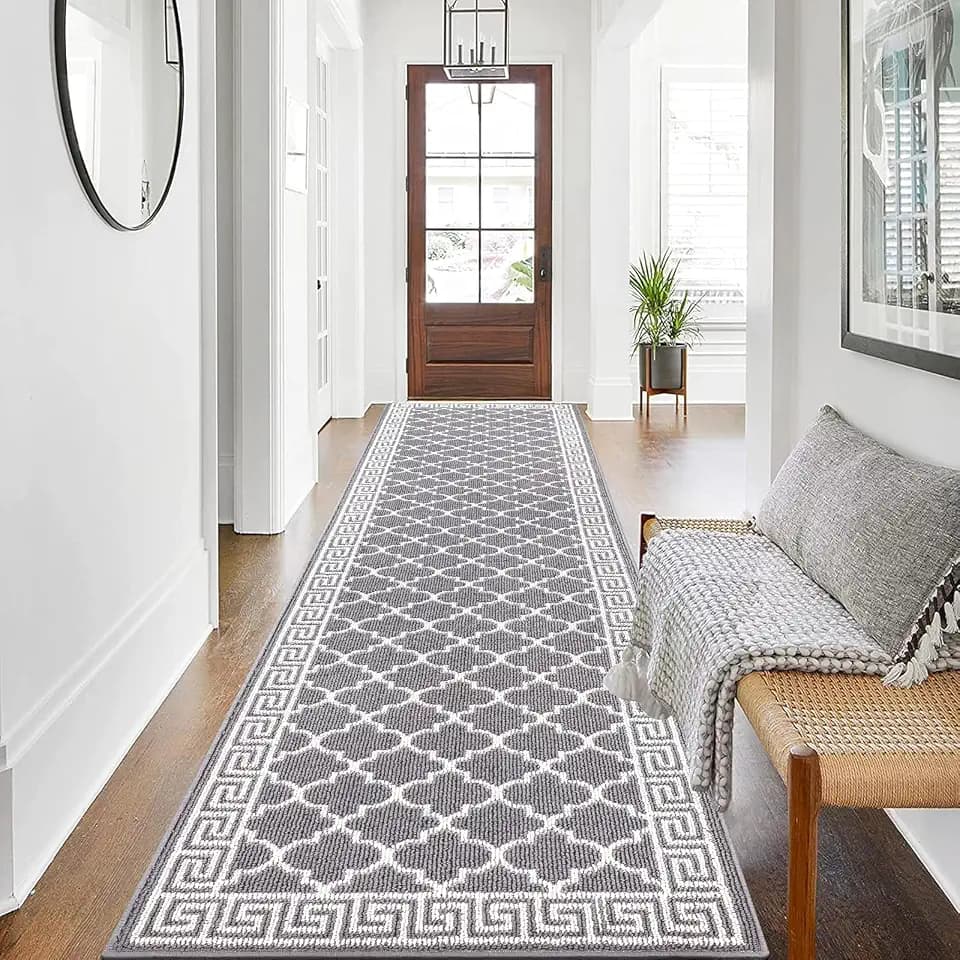 Pauwer Hallway Runner Rug 2'8"x10', Washable Non Slip Kitchen Rugs, Grey