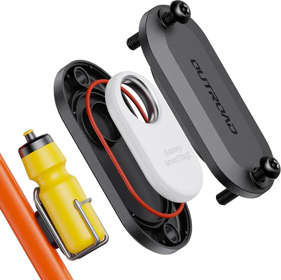 für Samsung SmartTag2 Fahrradhalterung, Wasserdichtes Fahrrad GPS Tracker Halterung für Smart tag2, Versteckt unter Flaschenhalter oder alleine, Erweiterte M5 Schwarze Sicherheitsschrauben mit Treiber
