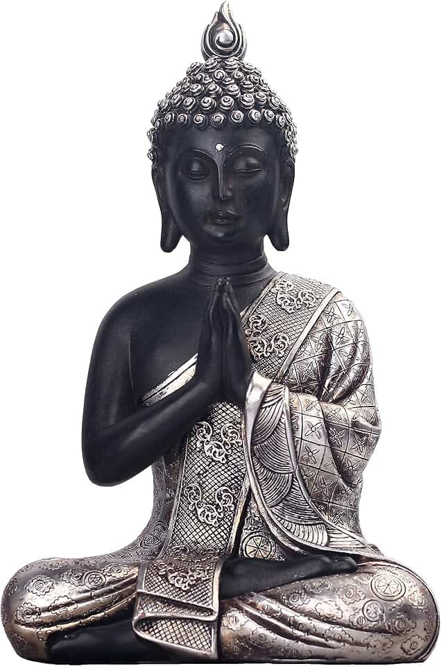 JORAE Seated Buddha Statue Buddhism Decor Meditating Figurines 9.5" H
