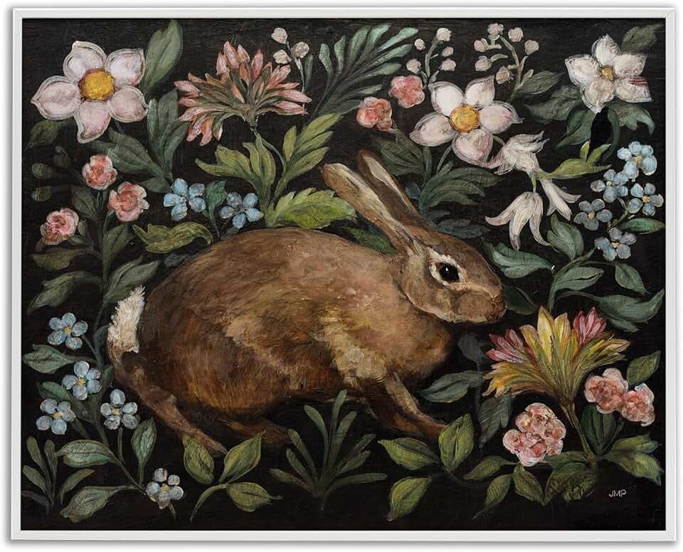 'Flora And Fauna Rabbit'| Framed Giclee Art