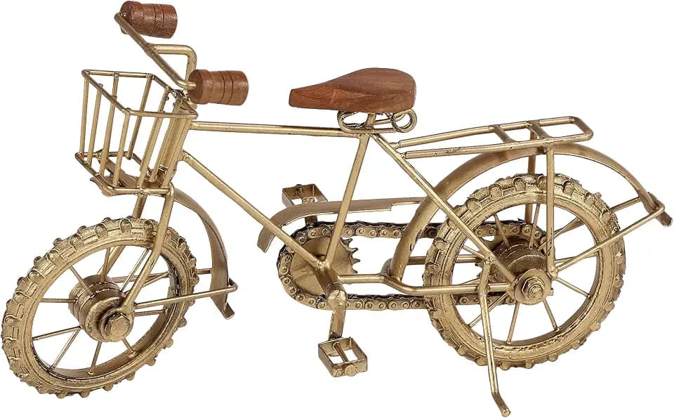 Deco 79 Metal Bike Decorative Sculpture Home Decor Statue, Accent Figurine 14" x 5" x 8", Gold