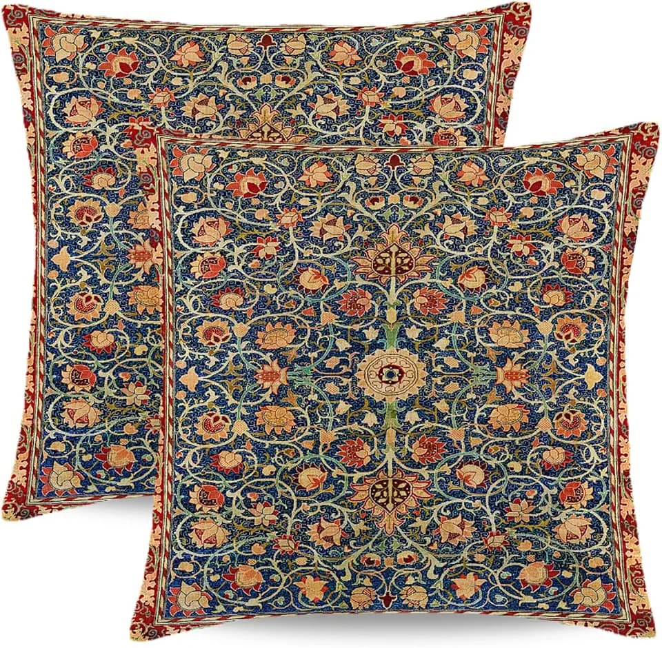 Vintage Floral Boho Pillow Covers 16X16 Inch Set of 2