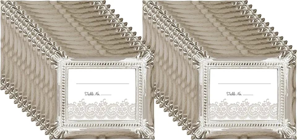 MCS Wedding Photo Frame/Placecard Holder, Rustic Brown, 24Pk