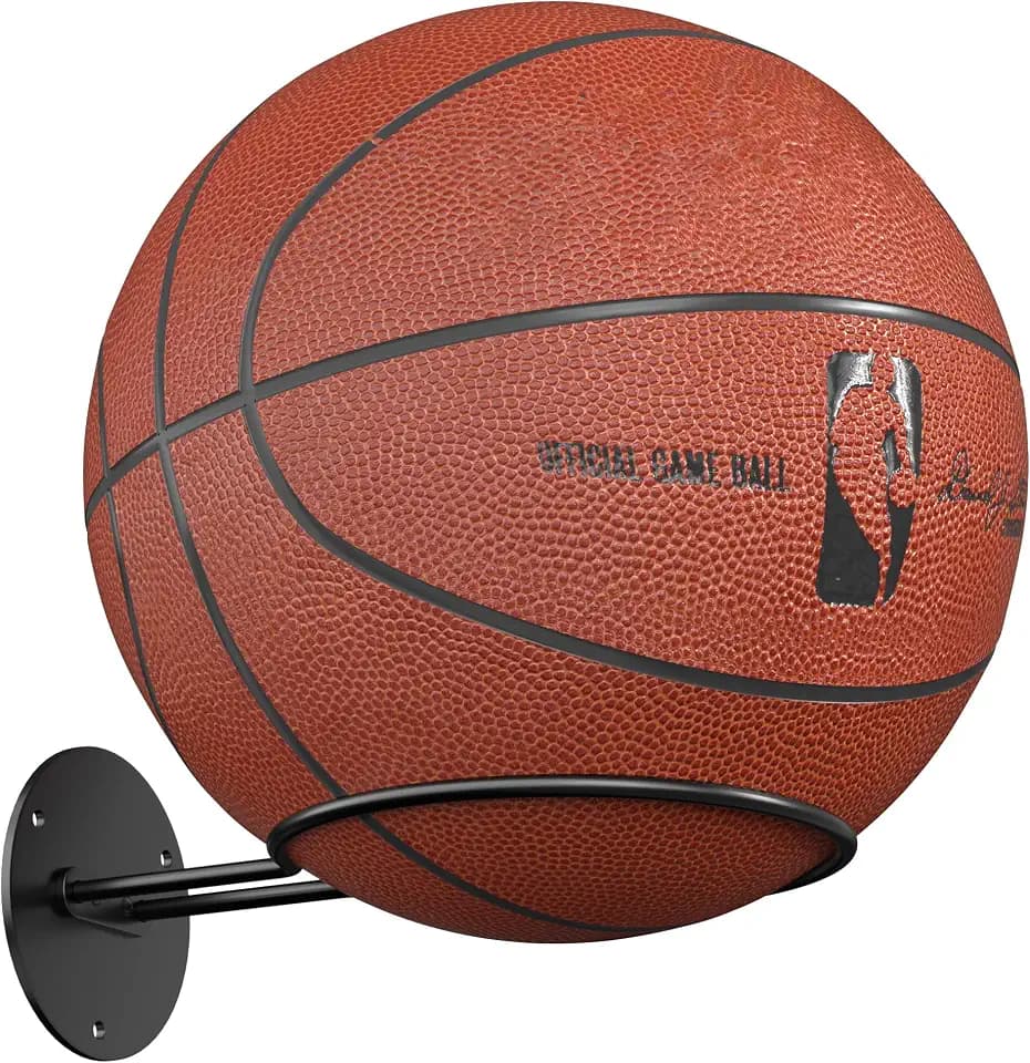 Basketball Wall Mount, Wall Basketball Holder, Boys Room Decor, Black