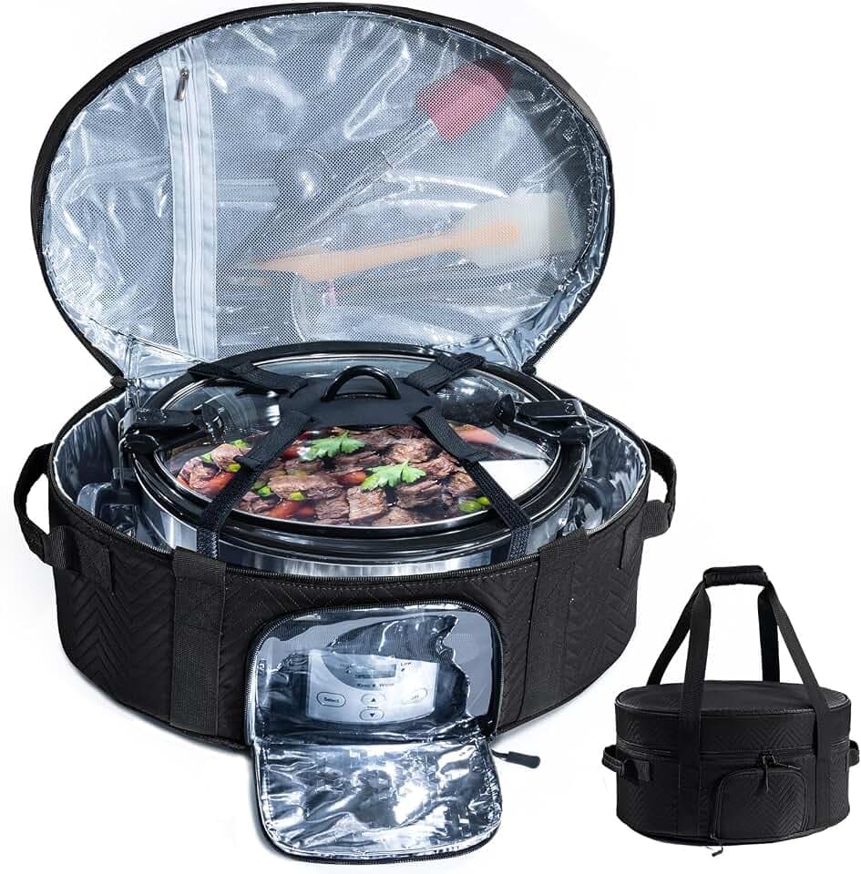 BAGSPRITE Insulated Slow Cooker Carrying Bag for 6-8 Quart Crock Pot