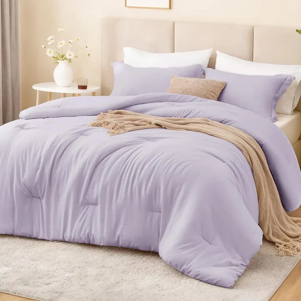 Love's cabin Lavender Twin/Twin XL Comforter Set, 2-Piece Prewashed Bed Set