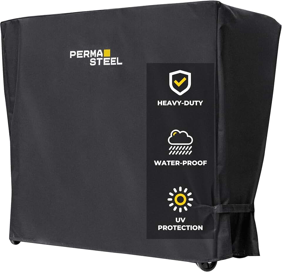 Permasteel Universal Cooler Cover for 80-Qt Large Outdoor Patio Cooler Cart, Weatherproof, Waterproof, UV-Resistant Cover for Rolling Coolers, Backyard, Deck, and Patio Use, Black