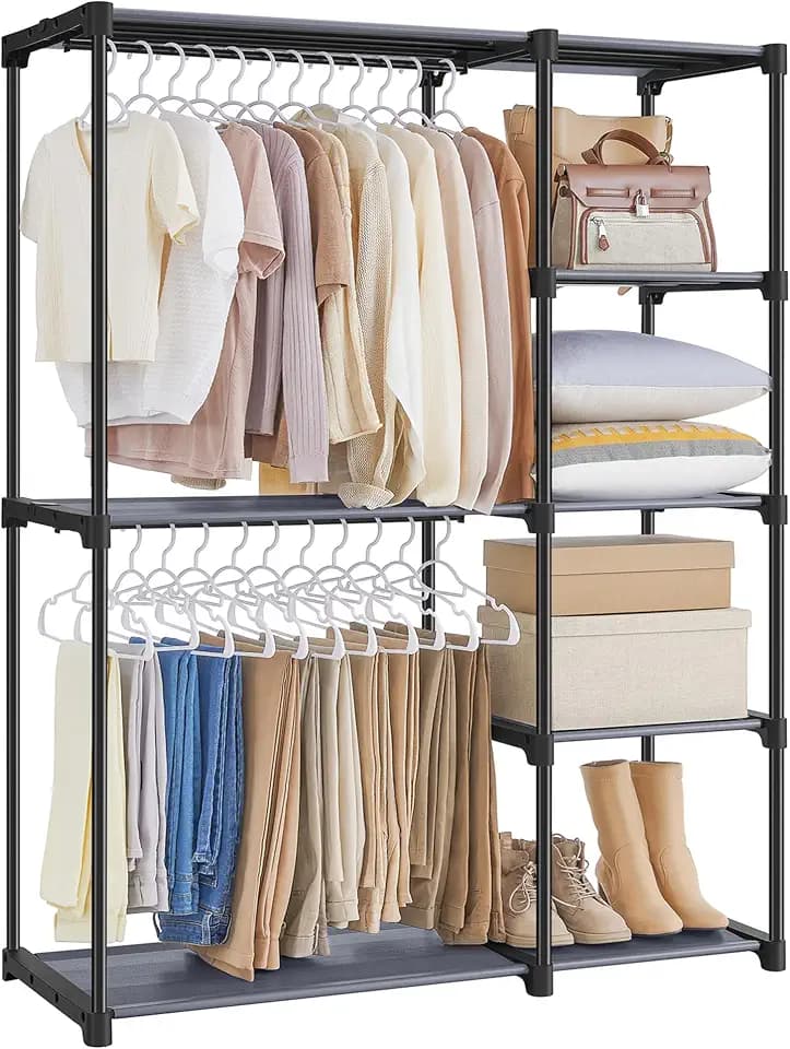 SONGMICS Portable Closet, Freestanding Closet Organizer, Clothes Rack