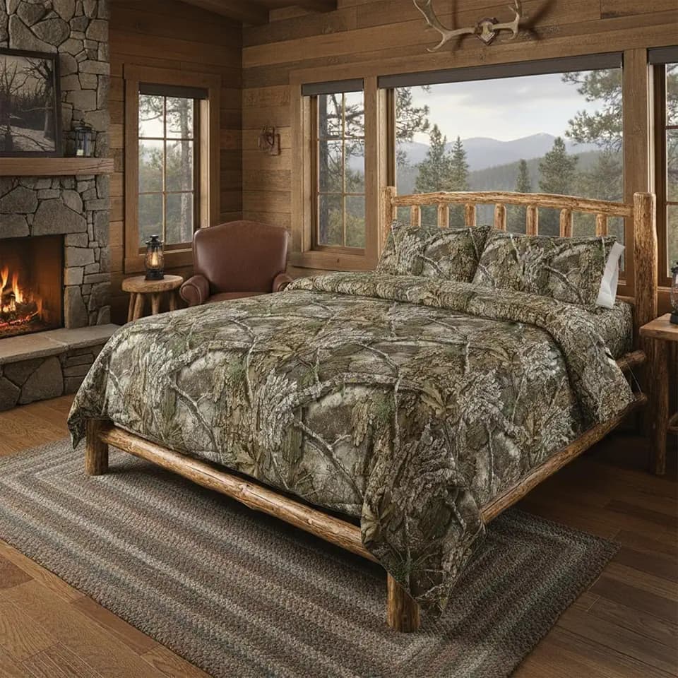 Northwest Realtree 5-Piece Queen Size Bed in a Bag Set, 1 Comforter, 1 Fitted Sheet, 1 Flat Sheet, 2 Pillowcases, All Seasons Bedding, APX Camo