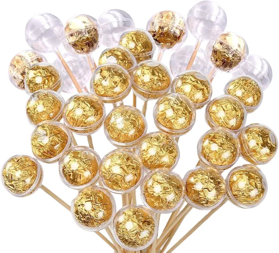 100 PCS Chocolate Holder,Clear Balls Acrylic Chocolate Box Holder,Chocolate Candy Holder Case,Chocolate Bouquet Flower Holder,Chocolate Covers Suitable for DIY Chocolate Bouquet Flower Packaging