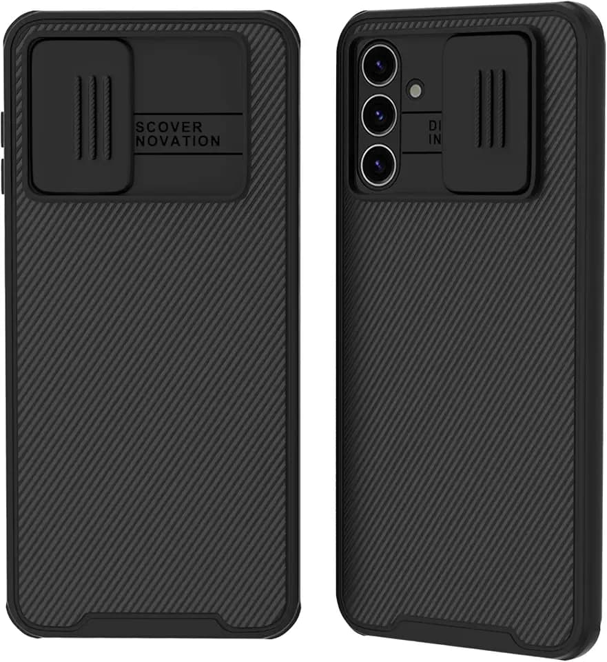 XTCASE für Samsung Galaxy S24 Hülle Kameraschutz Handyhülle - Kamera Schutz mit Schieber, Premium Hybrid PC + TPU rutschfest Stoßfest Kratzfest Schutzhülle - Schwarz