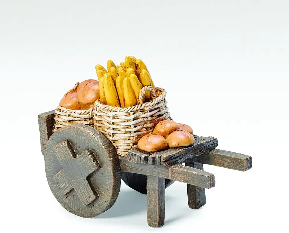 Fontanini by Roman Inc., Bread Cart, 5" Village Collection, Nativity Figure and Accessories, Hand Sculpted and Painted