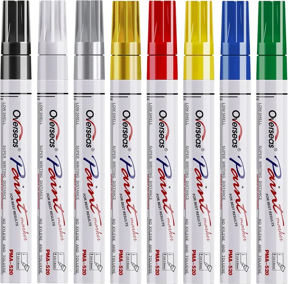 Overseas 8 Colors Paint Pens, Oil Based Permanent Paint Markers Medium Tip
