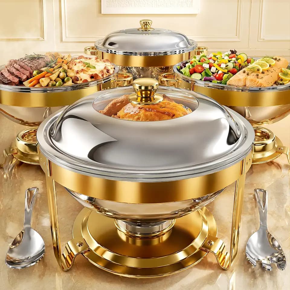 Chafing Dishes for Buffet 4 Pack, 7QT Food Warmers for Party with Glass Lid