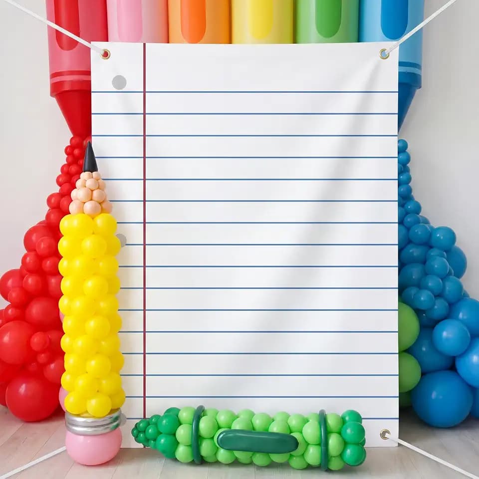 Hahafelt 5.9 x 3.9 ft Back to School Backdrop Notebook Paper Backdrop