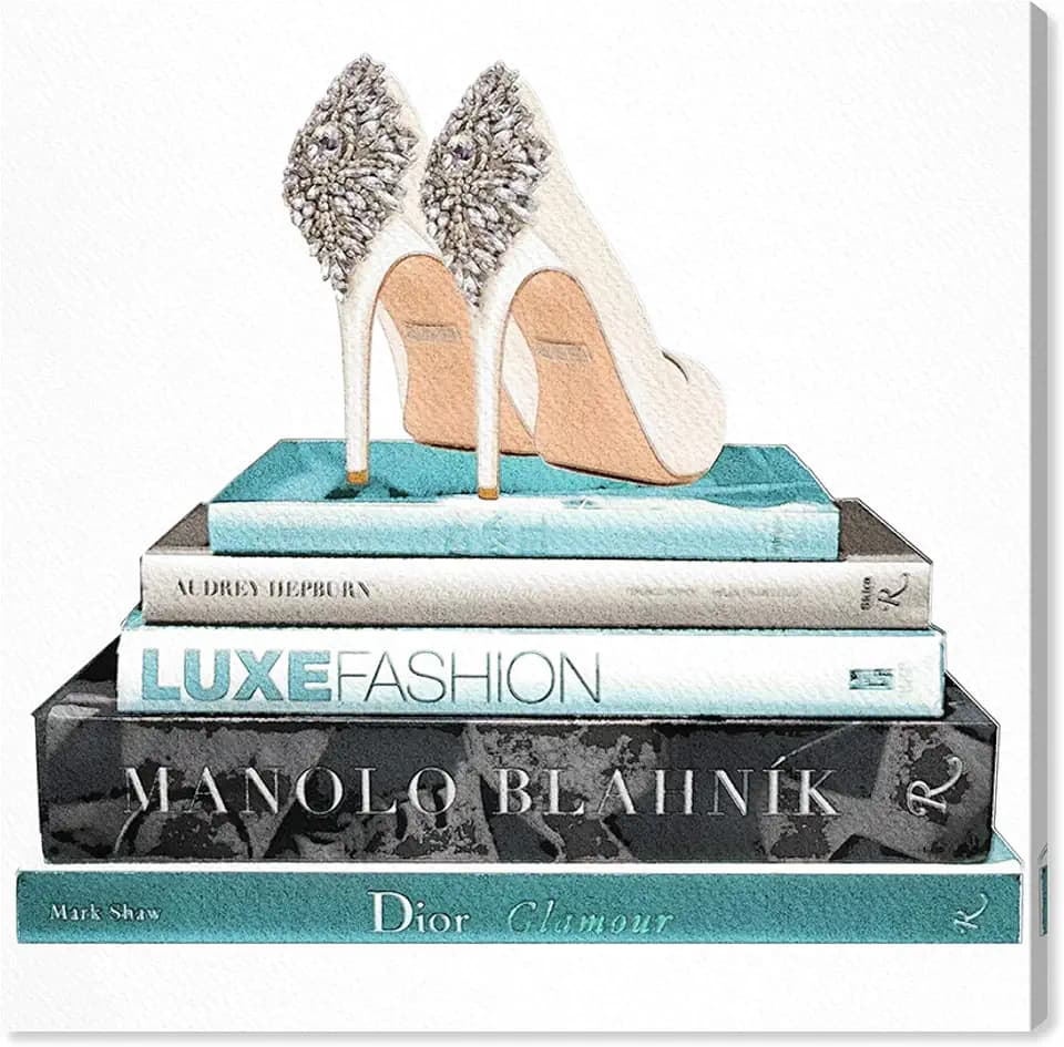 The Oliver Gal Artist Co. Fashion and Glam Wall Art Canvas Prints 'Audreys Shoes' Shoes (31740_12x12_Canv_XHD)