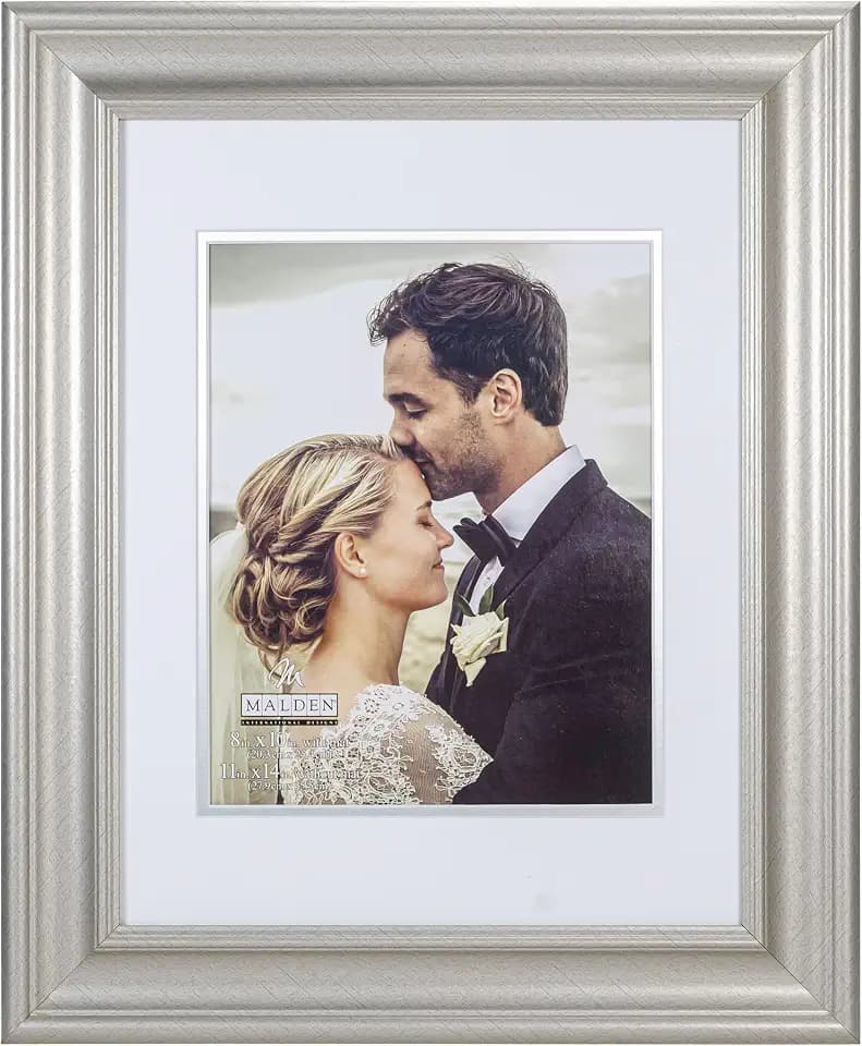 Malden 8x10/11x14 Champagne Silver Frame with Double Mat