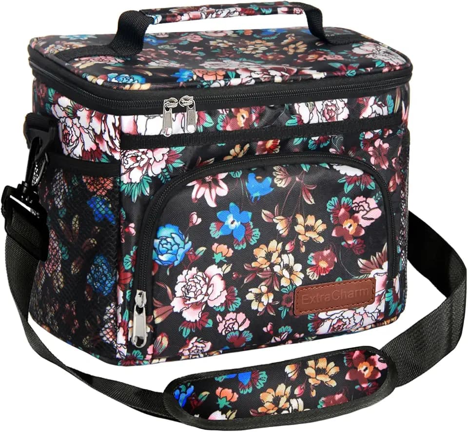 ExtraCharm Insulated Lunch Bag for Women/Men with Adjustable Shoulder Strap