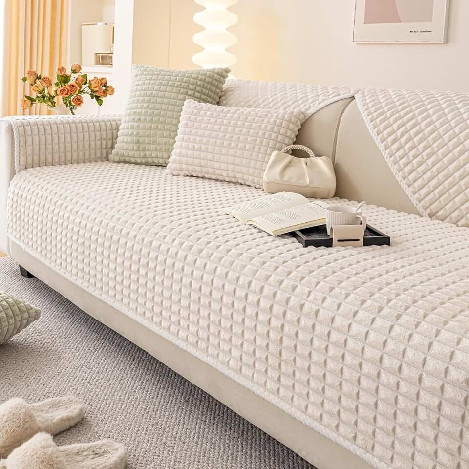 Soft Velvet Fuzzy Couch Covers Washable(1PC, 35.4"x94.5")