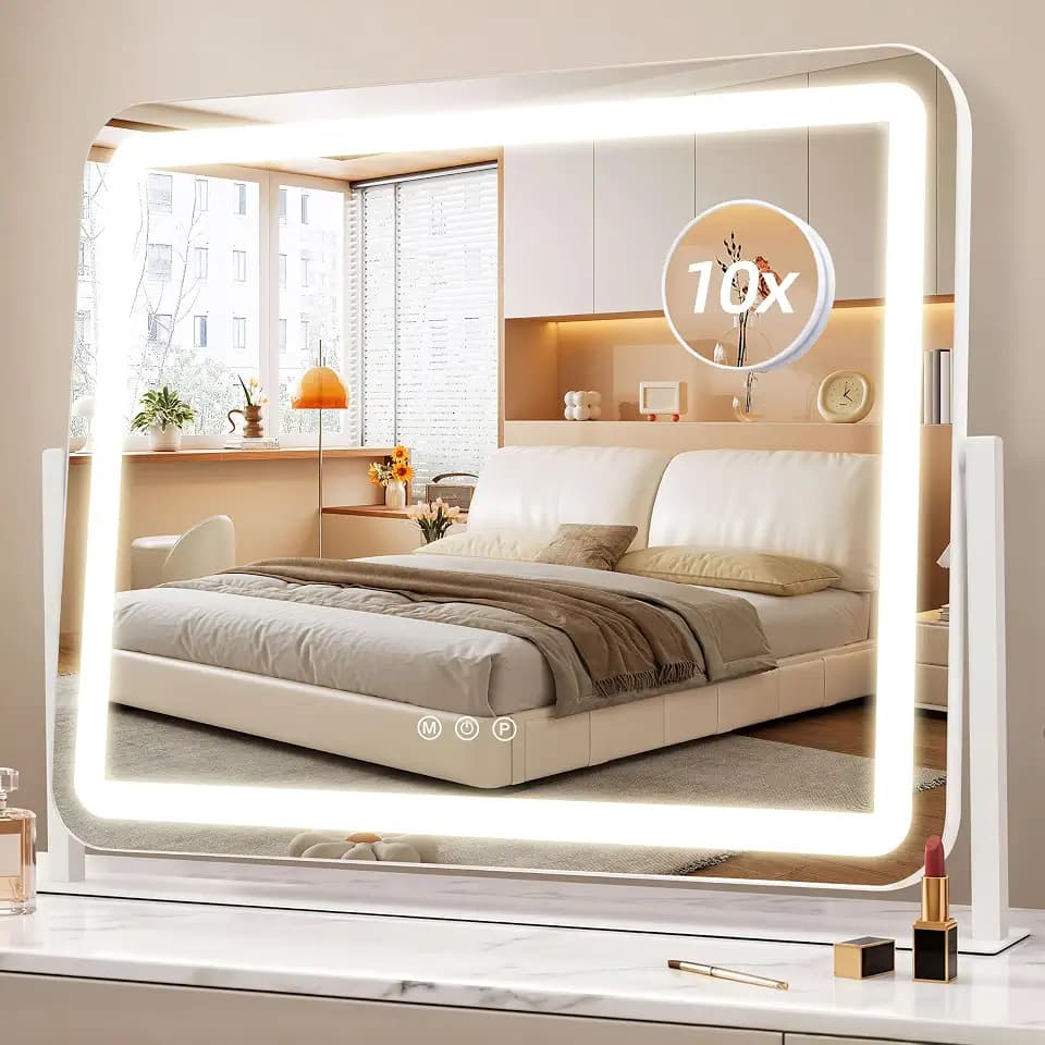 Vanity Mirror with Lights, 22"×17" LED Makeup Mirror
