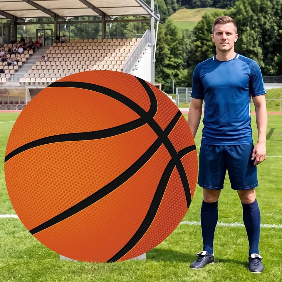 Capoda 3.9 ft Large Basketball Party Signs Decoration Sports Cardboard Cutout Stand up Backdrop for Basketball Birthday Decor Balls Photo Viewing Events Game Day Celebrations Supplies