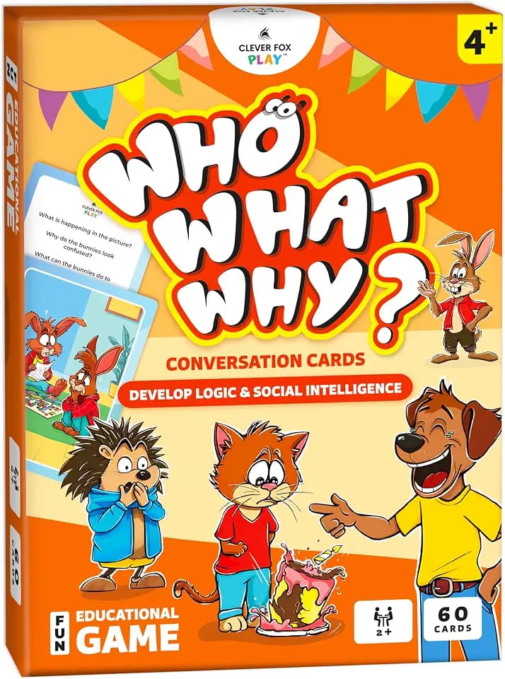 Who What Why Conversation Cards for Kids, Speech Therapy Materials, Ages 4+