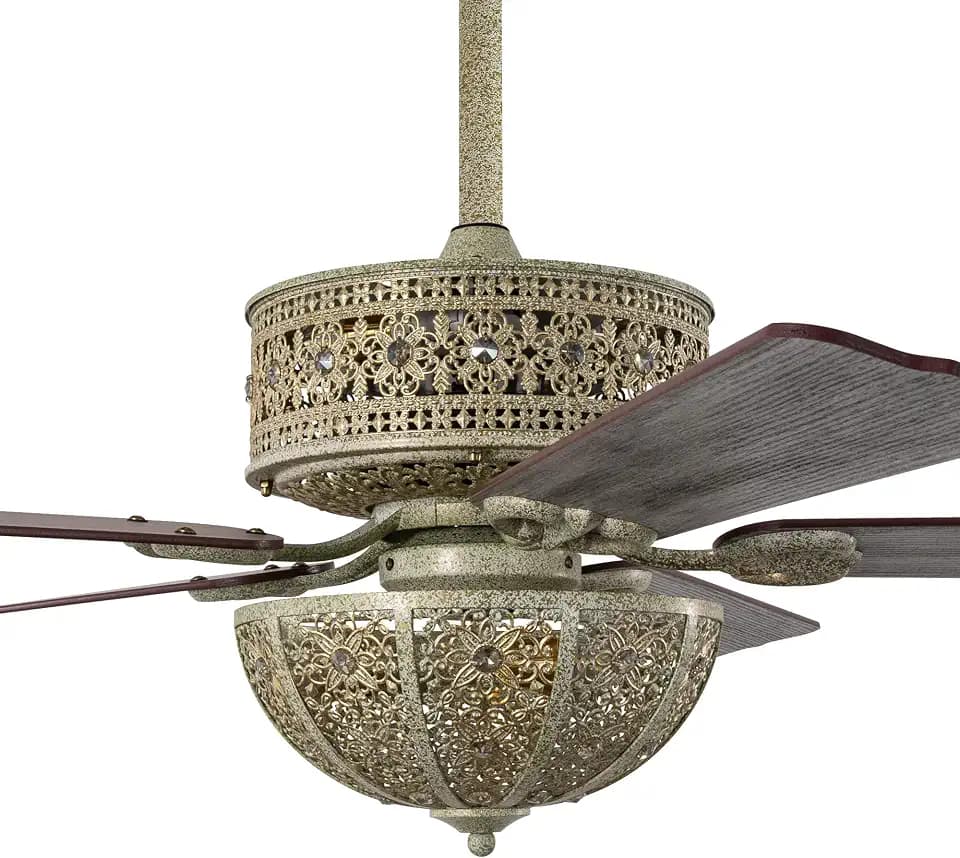 60 Inch Art Deco Chandelier Ceiling Fan with Light,French Vintage Fandelier