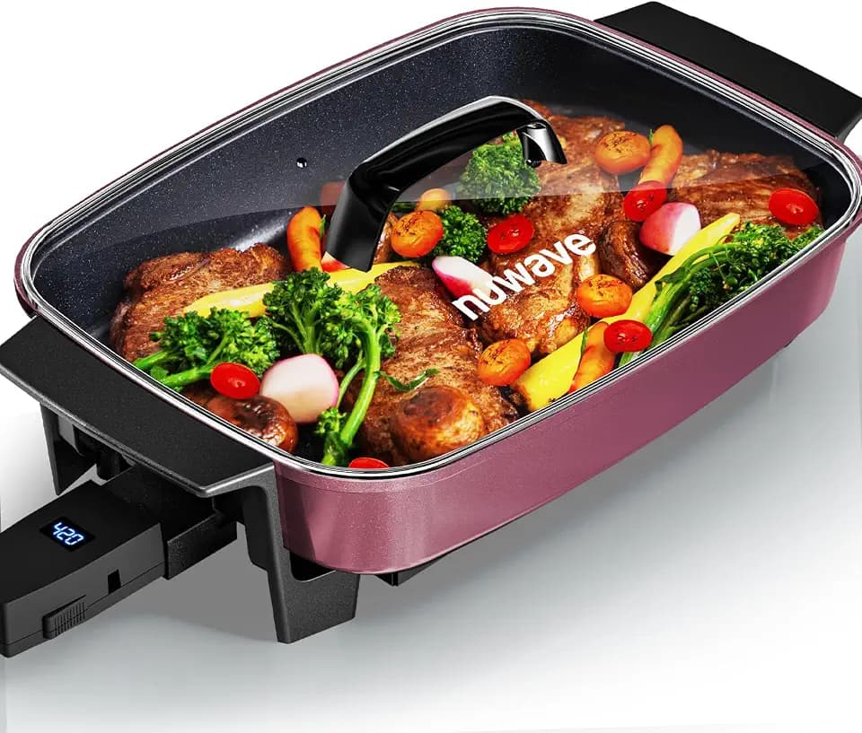 Nuwave Medley XL Digital Electric Skillet, Family Size Griddle w/Glass Lid