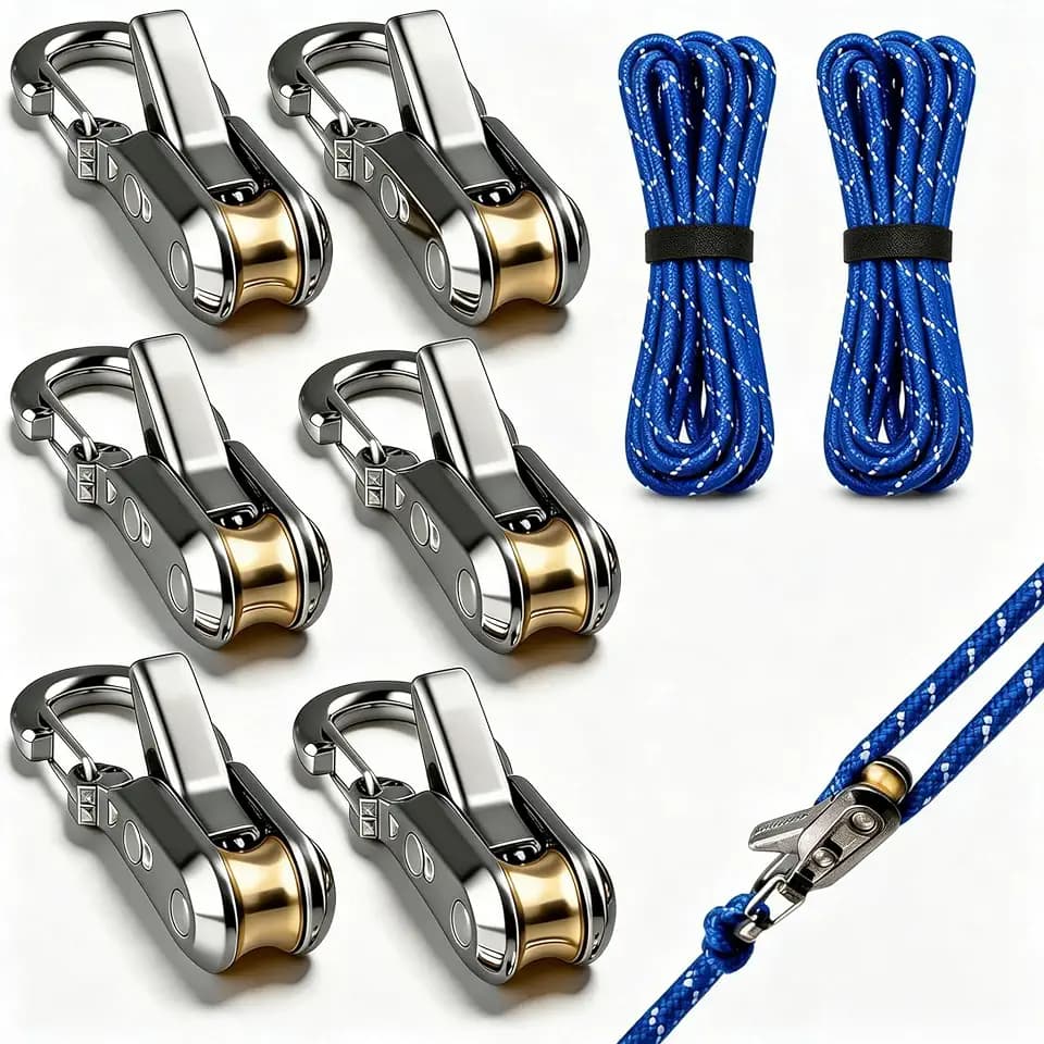 6-Pack Paracord Adjusters - Rope Adjuster Tensioner 6 Pack, Rope with Roller Tensioner Heavy-Duty Tie Down for Camping, Tarps, Guy Lines, Boating & Outdoor Gear