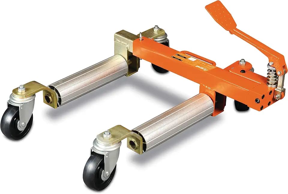 Unicraft PKW-Verleger PV 681 (Tragkraft: 680 kg, mit 2 Lenkrollen, verbreiterbar von 270 - 550 mm, Fahrzeugpositionierer, Rangierhilfe) 6201602
