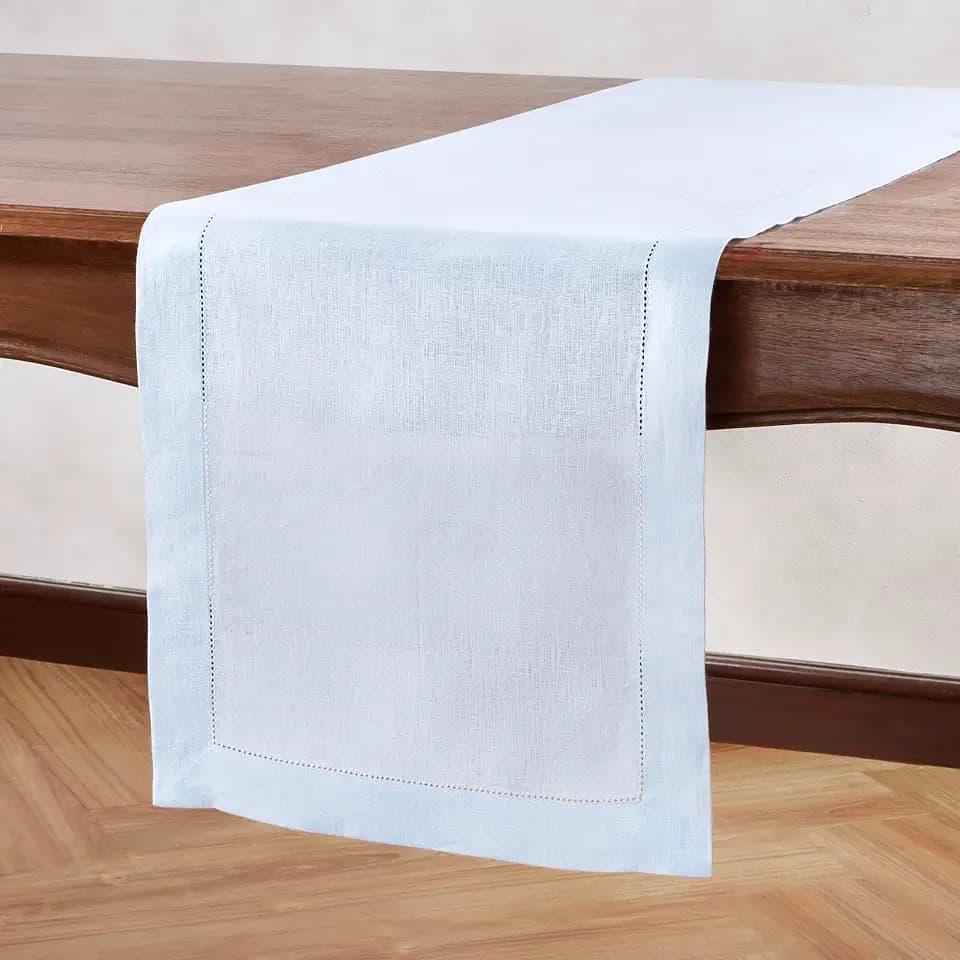 Home Ekaa Elara 100% Pure Linen Table Runner, Washable 14x36 inch with Elegant hemstitch Detail for Dining, Summer & Easter décor, Memorial Day, Father’s Day, Everyday use.
